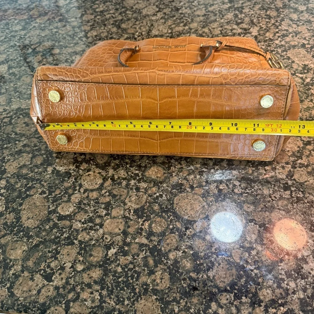 Michael Kors Tan Crocodile Embossed Satchel